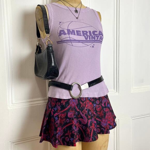 American Vintage Lilac ribbed tank with logo and Y2K  design Shabbychic size S - Picture 1 of 8